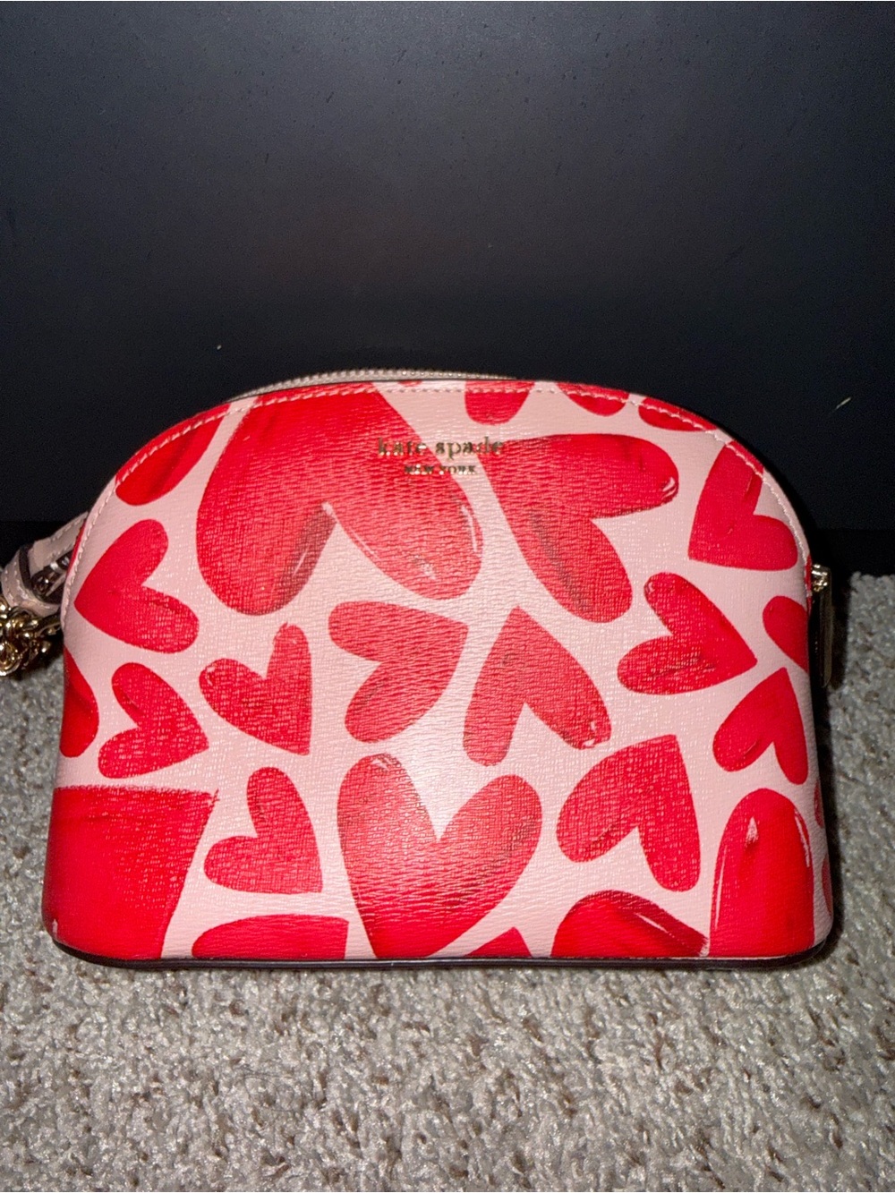 kate spade Pink Crossbody with Red Heart Print